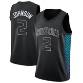 Men's Larry Johnson Charlotte Hornets Black Jersey - City Edition - Swingman