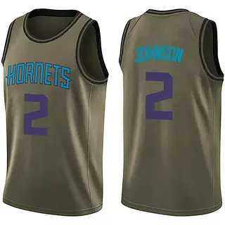 Men's Larry Johnson Charlotte Hornets Green Salute to Service Jersey - Swingman