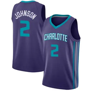 Men's Larry Johnson Charlotte Hornets Purple Jersey - Statement Edition - Swingman