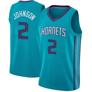 Men's Larry Johnson Charlotte Hornets Teal Jersey - Icon Edition - Swingman