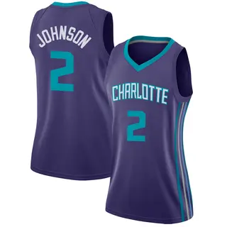 Women's Larry Johnson Charlotte Hornets Purple Jersey - Statement Edition - Swingman